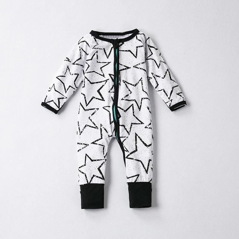 Printed Zipper Up Infant Rompers