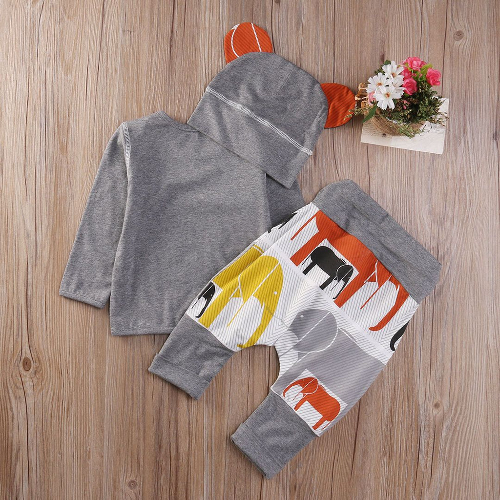 Cotton Knit Tops & Harem Pants Baby Set