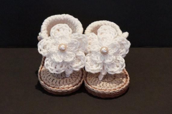 Crocheted Cute Baby Girl Sandals