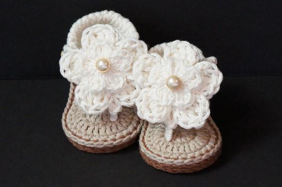 Crocheted Cute Baby Girl Sandals