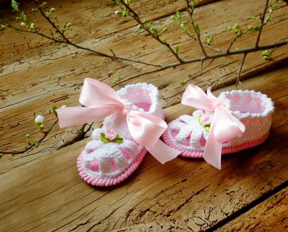 Crocheted Cute Baby Girl Sandals