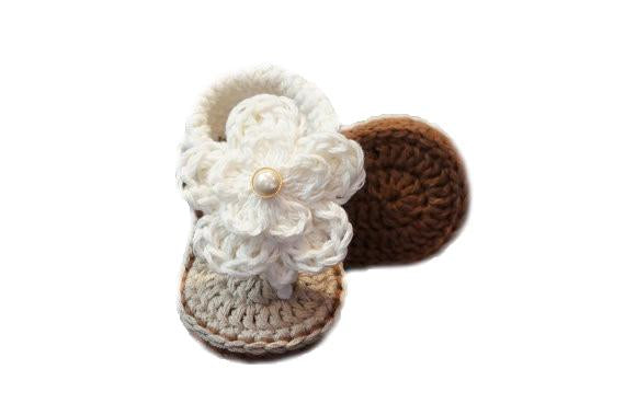 Crocheted Cute Baby Girl Sandals