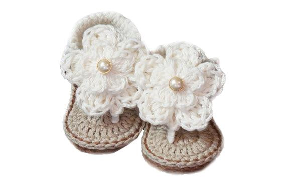 Crocheted Cute Baby Girl Sandals
