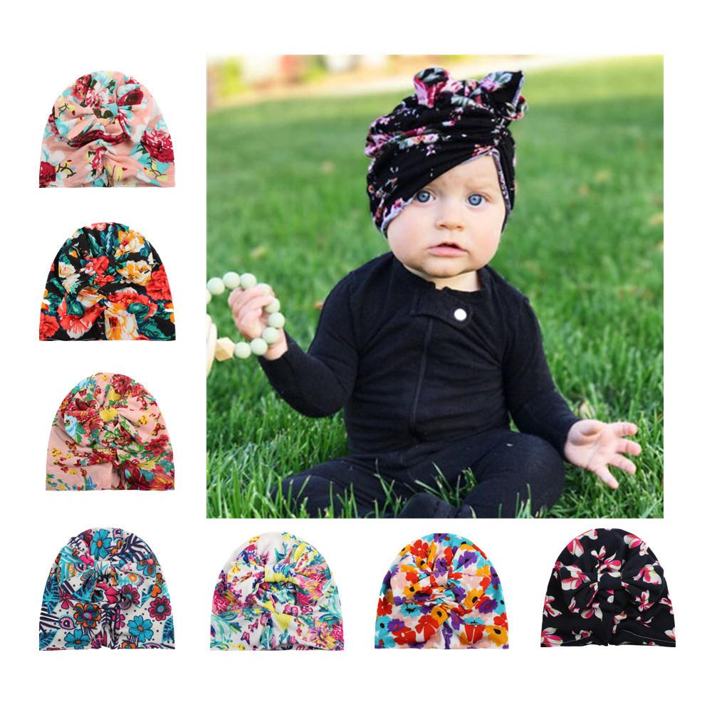 Cute Baby Girl Floral Knot Hat