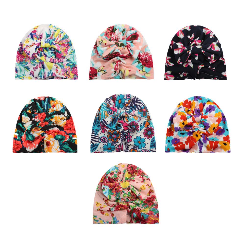 Cute Baby Girl Floral Knot Hat
