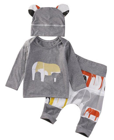 Cotton Knit Tops & Harem Pants Baby Set