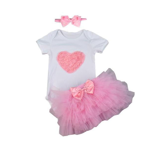 Adorable Baby Girl Lace Skirt & Romper Set