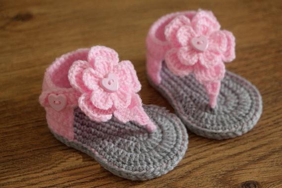 Crocheted Cute Baby Girl Sandals