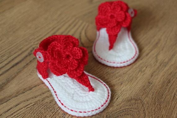 Crocheted Cute Baby Girl Sandals
