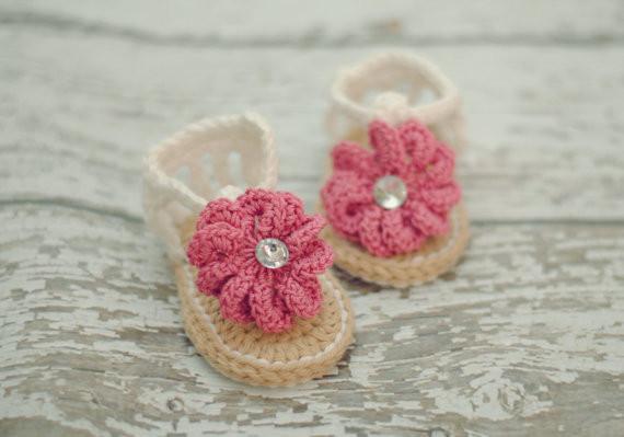 Crocheted Cute Baby Girl Sandals