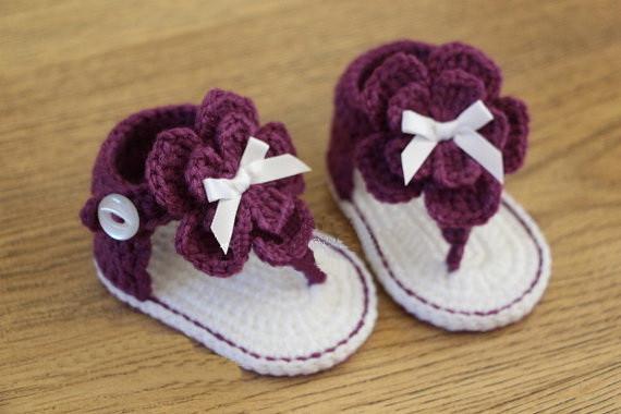 Crocheted Cute Baby Girl Sandals